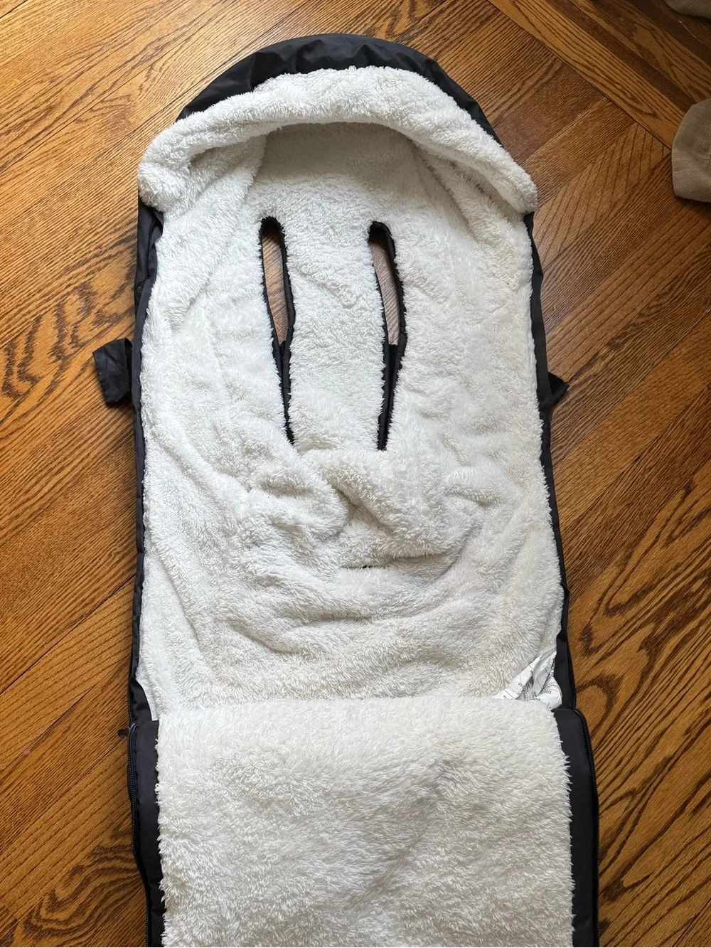 UPPAbaby CozyGanoosh Stroller Footmuff Black Sherpa Lined Winter Bunting Bag